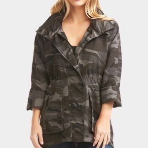 Tart Collection Modern Olive Green Camo Army Front Zip Jacket